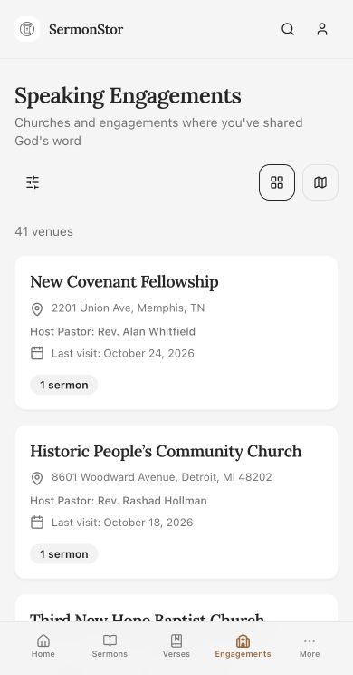 SermonStor Speaking Engagements